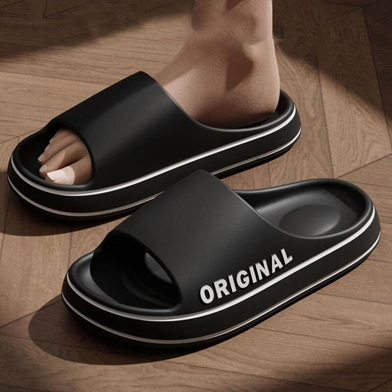 Fashion Men's Home Slippers Indoor Beach Shoes Colorful Slippers Soft Sole Non-Slip Footwear Men's Sandals Summer 2023 Female