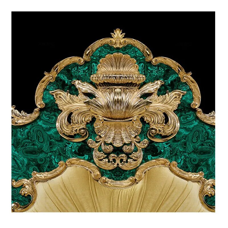 Peacock Stone Headboard Peacock Green Stone Customized High end Luxury Stone Customized Manufacturer Peacock Stone Furniture Pan
