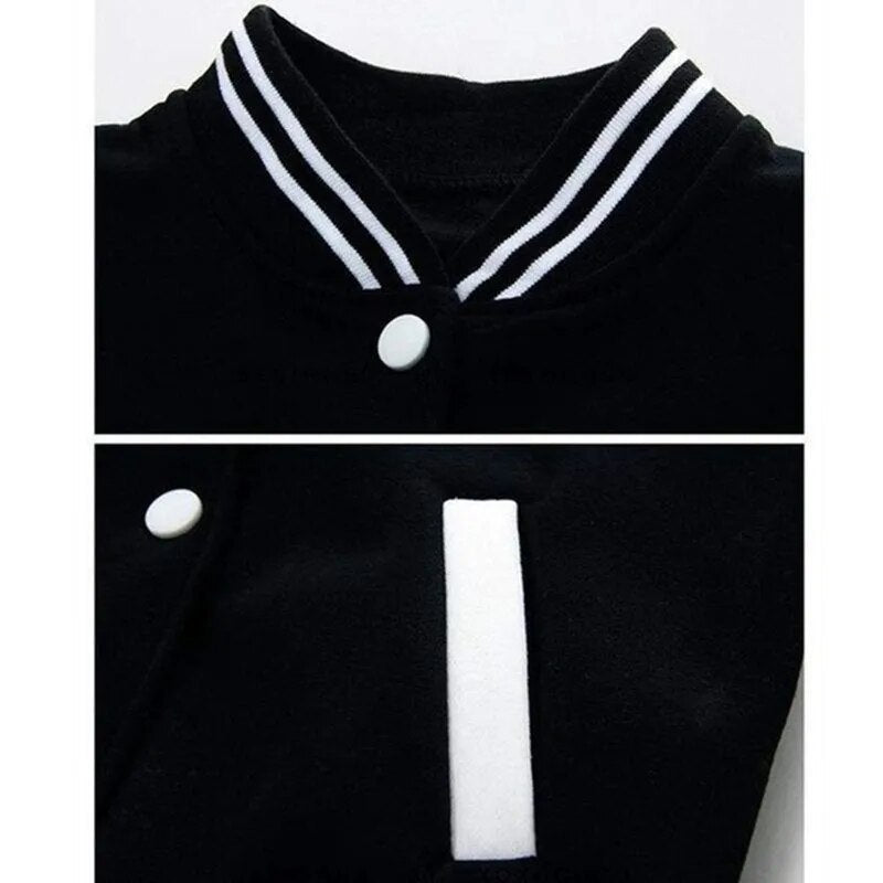 Spring Autumn Men's Pilot Bomber Couple Baseball Jacket University Varsity Solid Color Casual Korean Clothes - KAISERINC