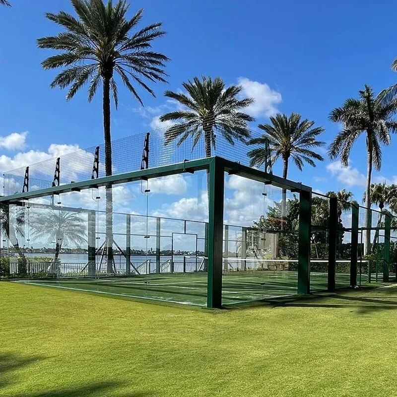 buy Indoor/Outdoor 2022 New Style Panoramic Padel Tennis Court canchas de padel for chile and peru paddle court
