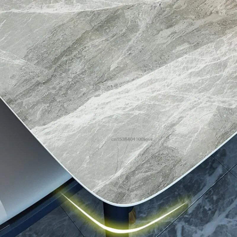 New Italian Style Luxury Dining Room Furniture Modern Creative Rectangular Marble Dining Table Dining Set 4 Chairs With Table