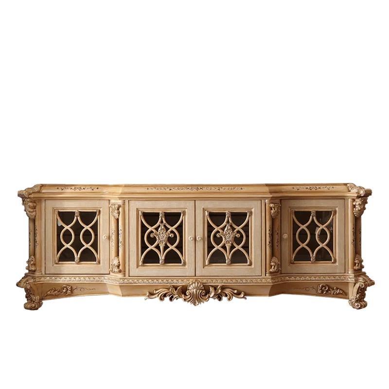 Calofia art collection French solid wood TV cabinets, living room, floor cabinets, villa furniture