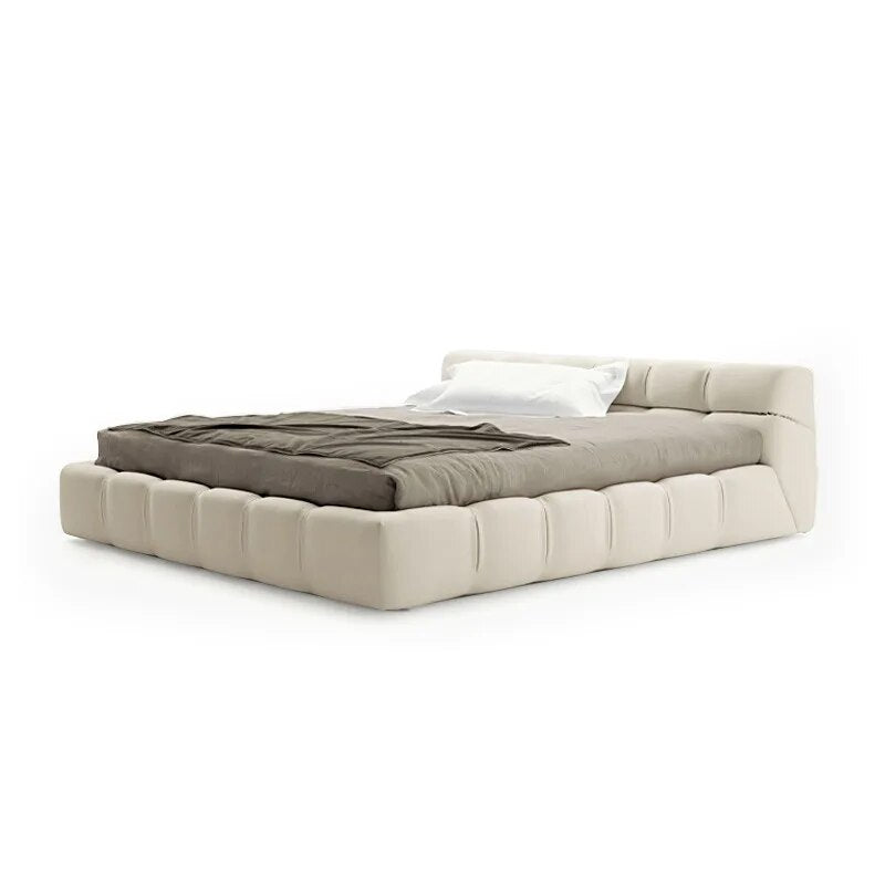 Living room furniture Italian minimalist double bed solar floor bed minimalist modern frosted cloth villa queen bed
