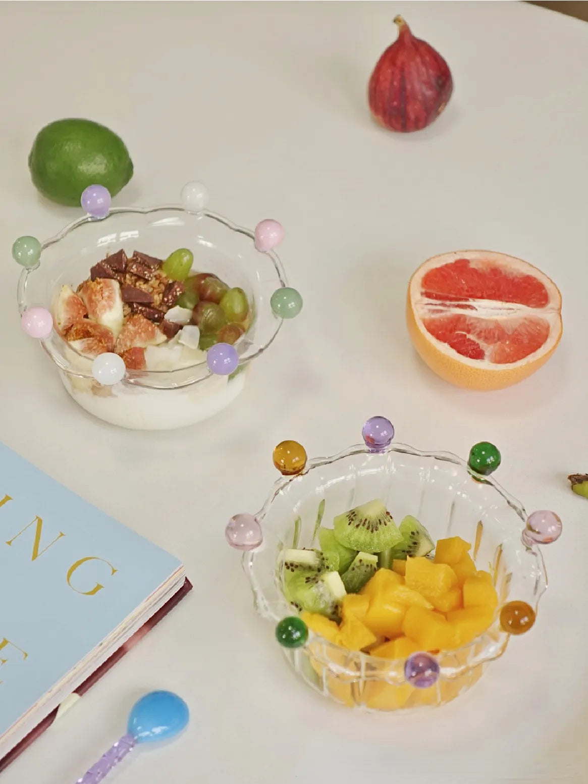 5inch glass bowl salad bowl cute Crown Bowl fruit plate Dish Snack Candy Cake Bowl Ice Cream Cup Microwave Oven Bakware