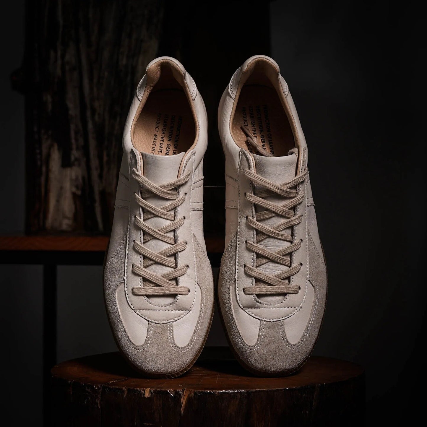 German Military Trainer Shoes Cowhide Sneakers GAT Classic Genuine Leather White Shoes for Men Vintage Male Simplicity Footwear