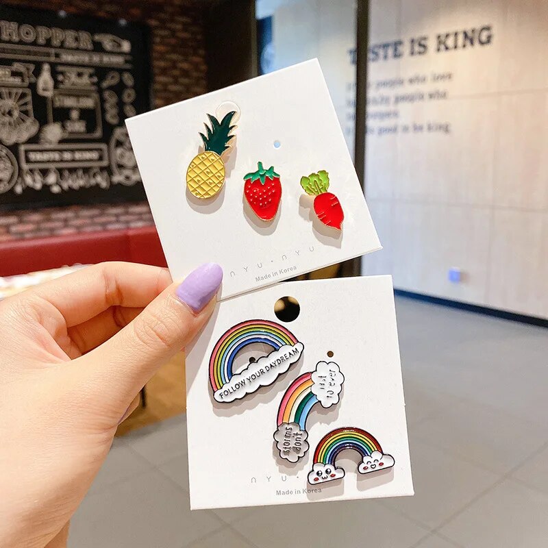 Random Fashion 2/4/6/8/10PCS Metal Brooch Pin For Boy Girl Kid Gift Lapel Bag Clothes Decorative Ornament Brooch Pin Accessories