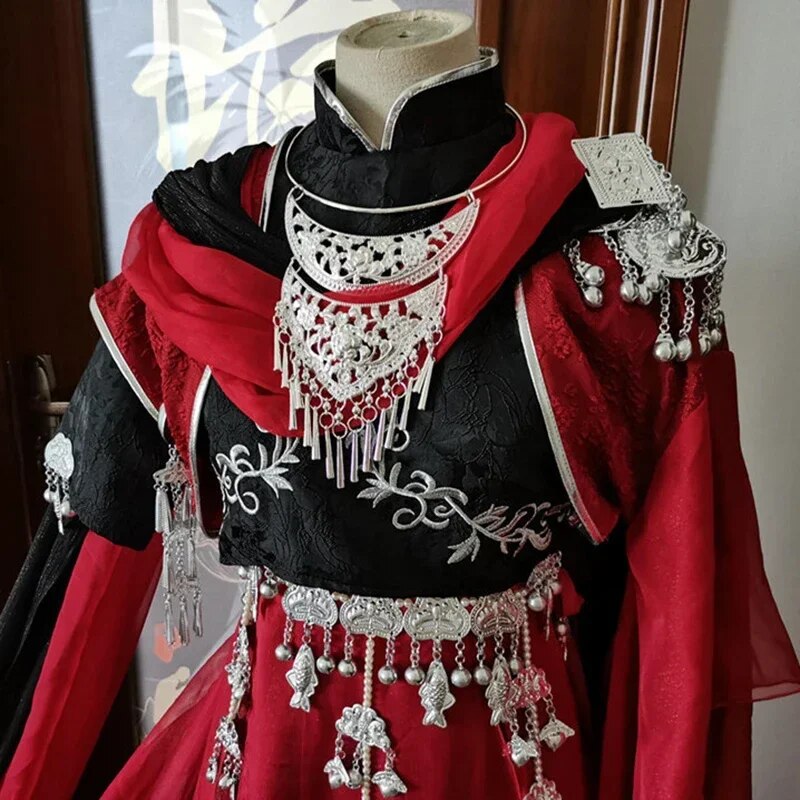 Tian Guan Ci Fu Hua Cheng Cosplay Costume Red Chinese Antique Costume Han Fu Suit Halloween Uniform