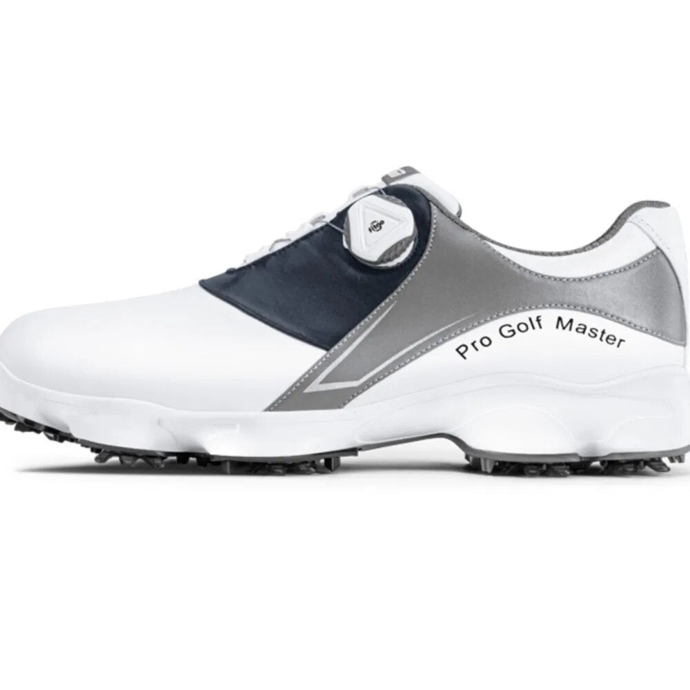 PGM Men Genuine Cow Leather Golf Shoes Movable Spike Antiskid Waterproof Breathable Swivel Laces Casual Sneakers Cowhide Shoe