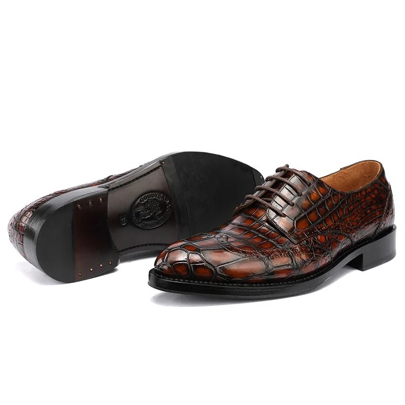 New Leather Fashion Lace Up Formal For Men Designer With Luxury Men's Loafers Slip On Dress Italiano Golden Shoes Free Shipping