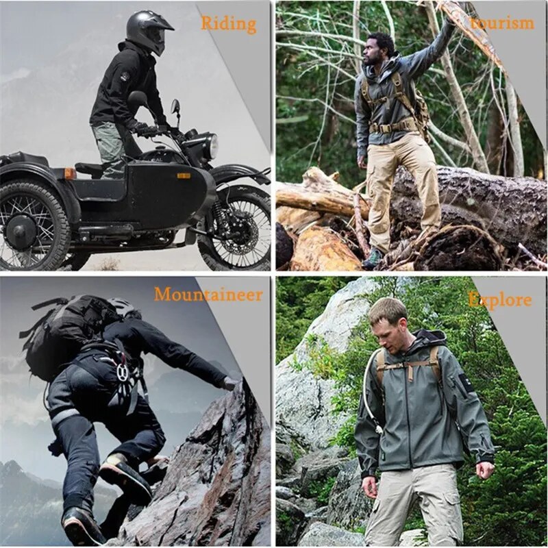 2022 New Autumn Winter Fleece Warm Multiple Pockets Airbus Zipper Hooded Man Coat Jacket Military Outdoor SoftShell Men Jackets - KAISERINC