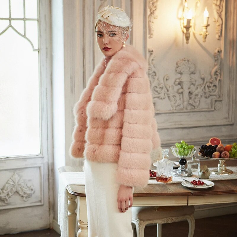 Women's Fur Coat 2223 Trend Natural Fur Long Mink Pink Fashion Outerwear Jackets Trench Coats New In Outdoor Clothes Clothing