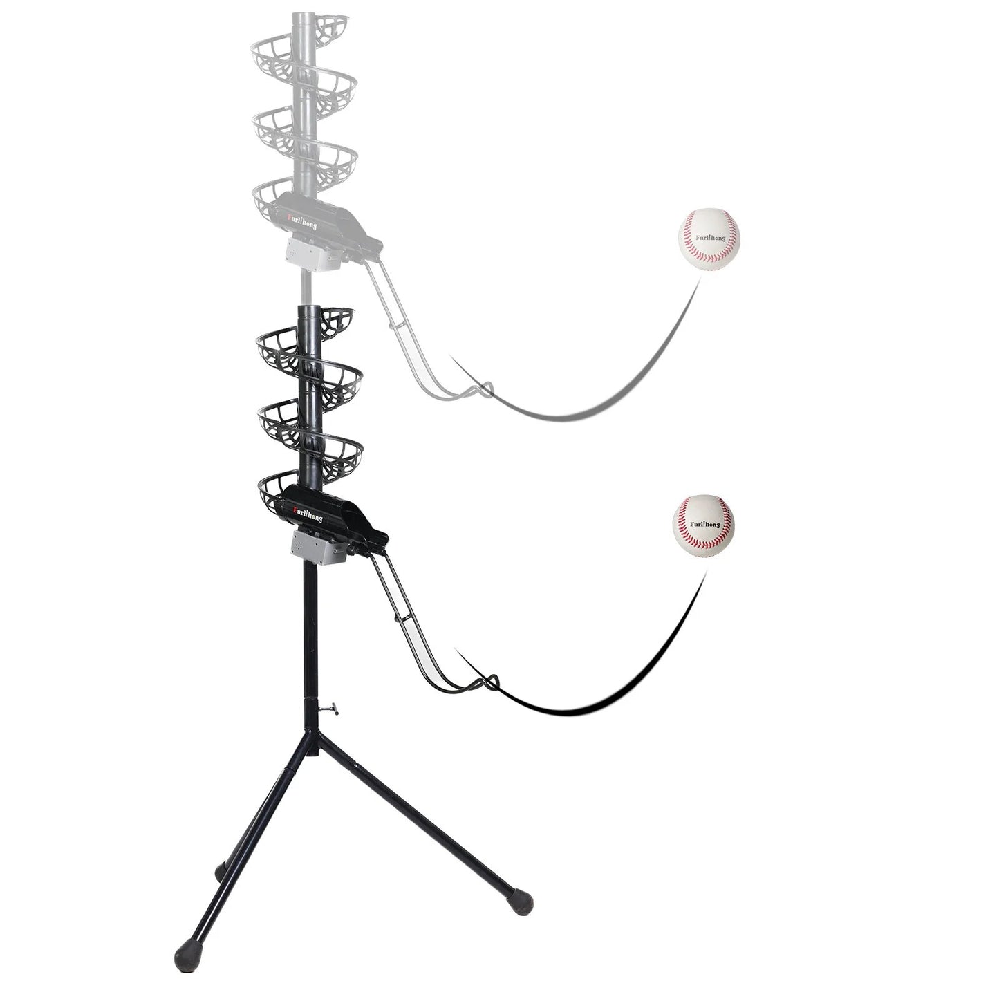 777BH-B 2 in 1 Automatic Baseball Pitching Machine Feeder and Soft Toss Trainer, Stable and Height Adjustable