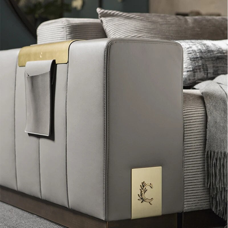 Light luxury Nordic sofa modern minimalist small apartment villa living room leather art three-seat sofa home