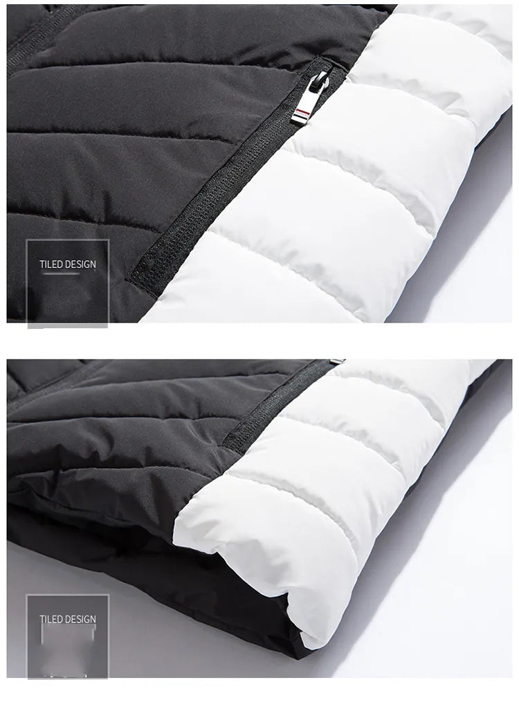 Autumn Winter Golf Jacket Vest for Men Down Cotton Windproof Warm Golf Wear Hooded Waistcoat Men's Fashion Loose Jacket Coats - KAISERINC