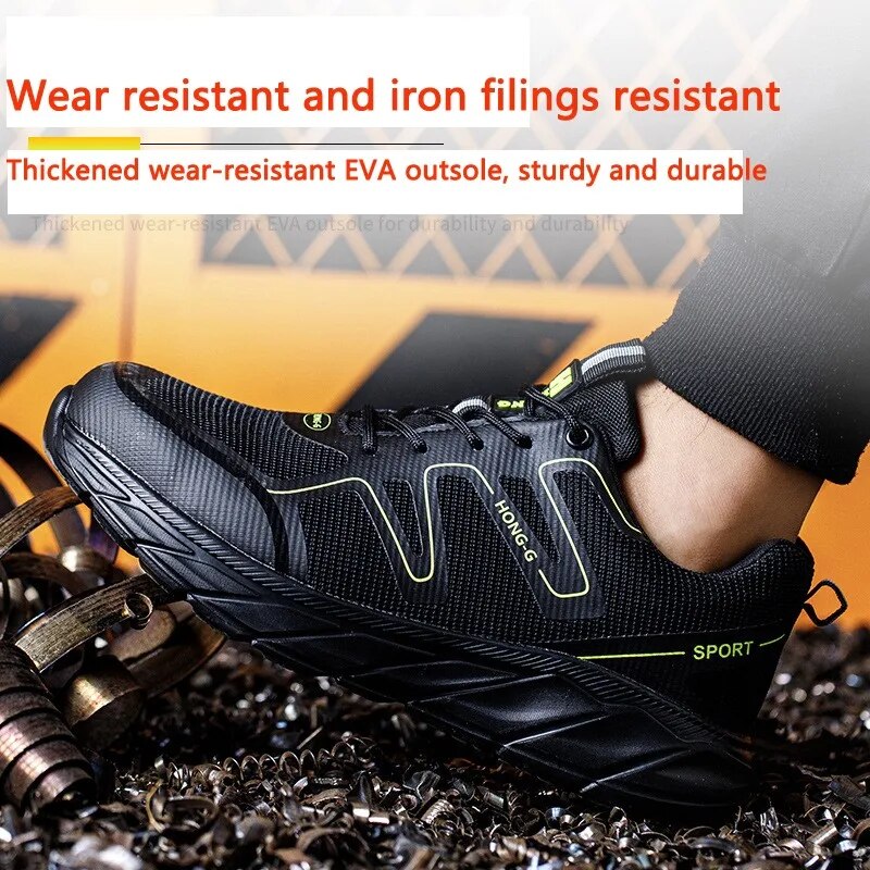 Steel Toe Cap Anti Impact Anti Puncture Safety Shoes 2023 New For Men Evd Sole Lightweight Breathable And Wear-resistan Sneaker