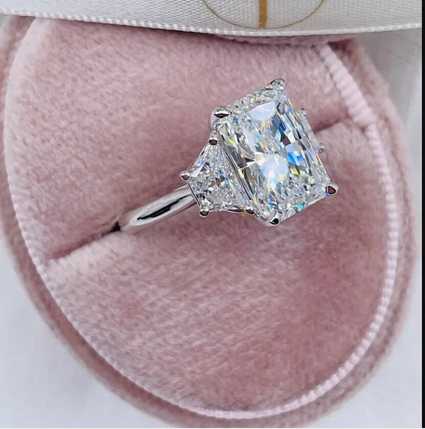 IGI 14k White Gold 7.0CT FG Color VS1 Radiant Cut HPHT CVD Lab Grown Diamond Jewelry Diamond Engagement Ring IGI