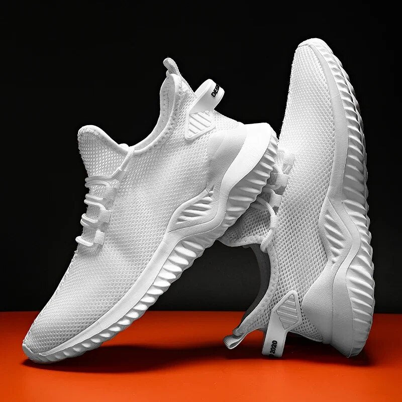 2023 Summer Men Platform Sneakers Light Comfortable Sports Mesh Running White Casual Tennis Shoes Big Size Zapatillas Hombre