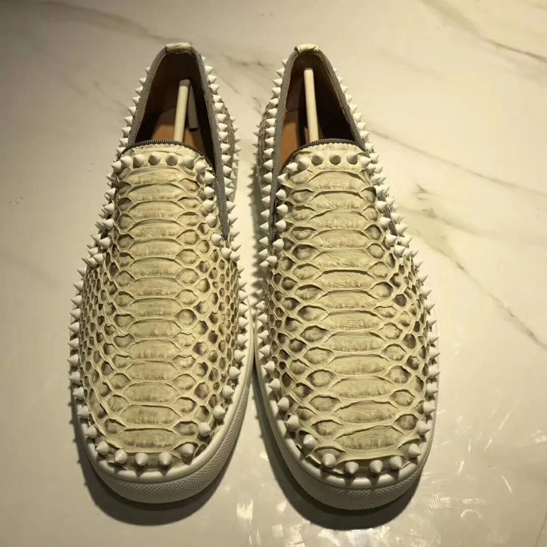 Real Python Leather Luxury Design Men's Casual Shoes Women's Loafer