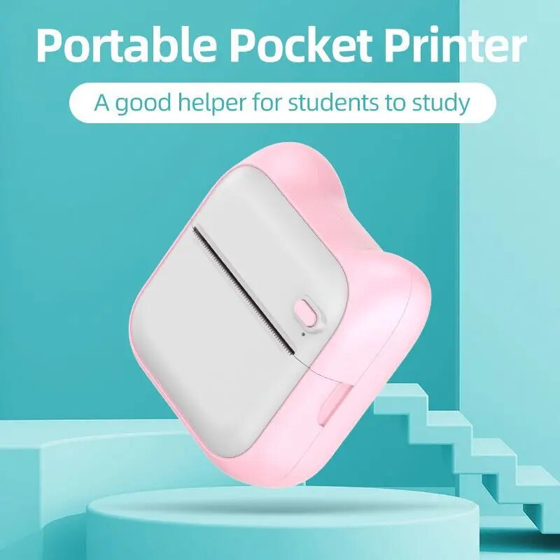 Portable Mini Label Printer Photo Thermal Adhesive Labels Printers Inkless Bluetooth Pocket Small Printer Stickers Maker