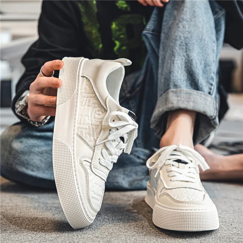 Shoes for Men Women's Sneakers Autumn Leather Casual Shoes Fashionable Heightening Small White Shoes New Trendy Running Shoes