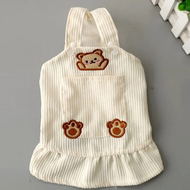 Autumn Winter Pet Dresses Christmas Wool Princess Skirt Harness Traction Cord Small Dog Coat Holiday Clothes Yorkie Poodle Puppy - KAISERINC