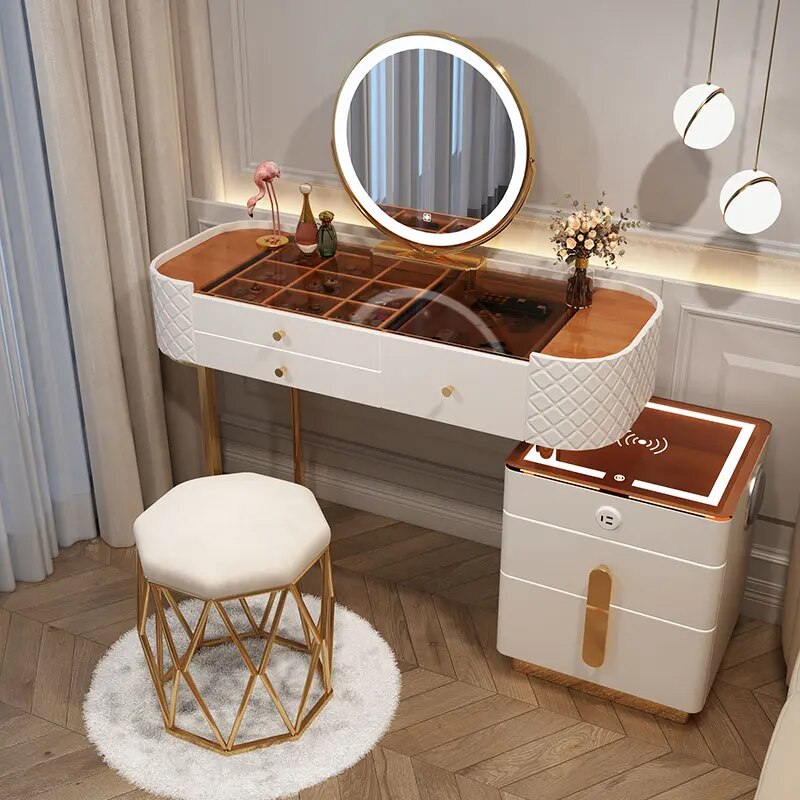 Modern Cabinet Dressing Table Bedroom Drawers Computer Luxury Wood Table Multifunction Coiffeuses De Chambre Home Furniture