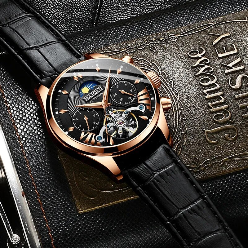 HAIQIN men's/mens watches top brand luxury automatic/mechanical/luxury watch men sport wristwatch mens reloj hombre tourbillon