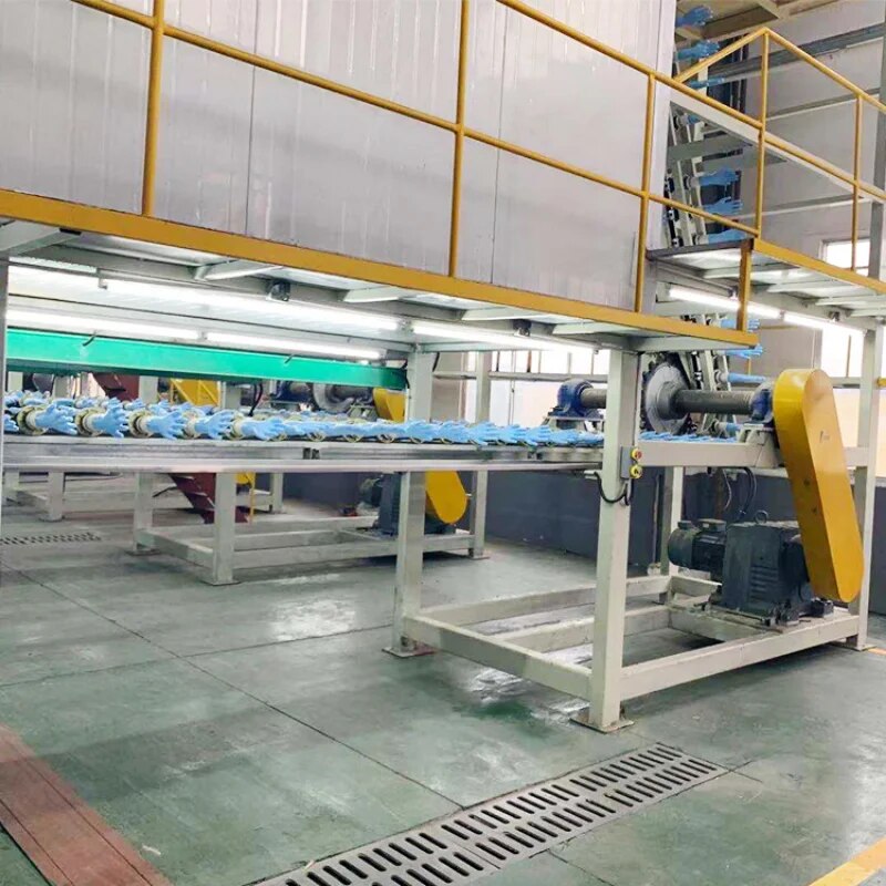 China 80m Long Rubber Nitrile Latex Glove Dipping Production Line 3D Medical Surgical House Hold Surgical Gloves Making Machine