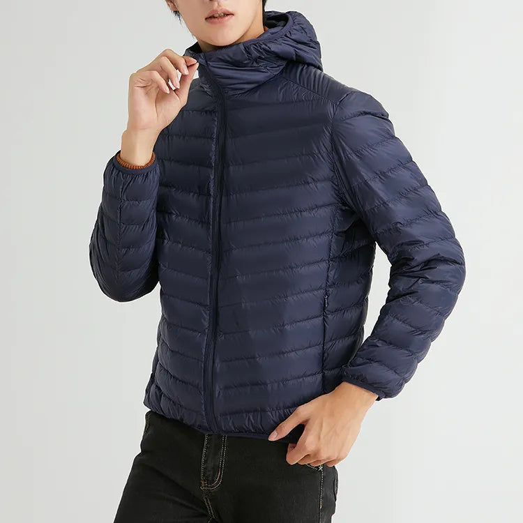 Man Winter Autumn Jacket White 90% Duck Down Jackets Men Hooded Ultra Light Down Jackets Warm Outwear Coat Parkas Outdoors - KAISERINC