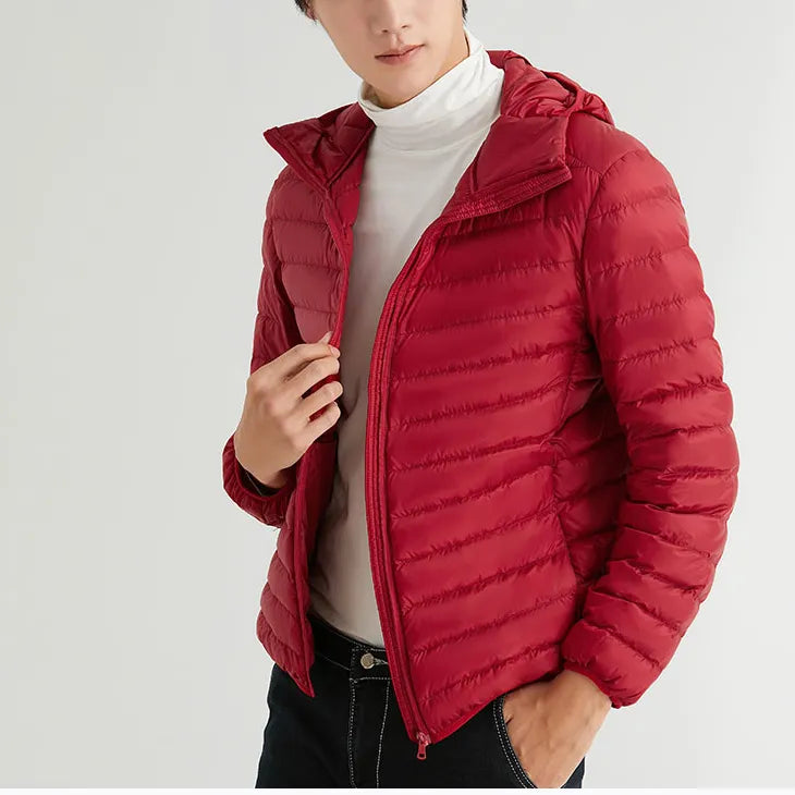Man Winter Autumn Jacket White 90% Duck Down Jackets Men Hooded Ultra Light Down Jackets Warm Outwear Coat Parkas Outdoors - KAISERINC