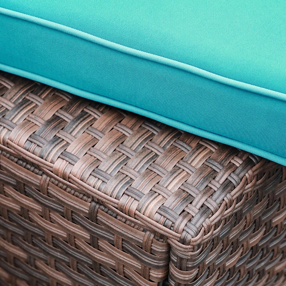 JARDINA 7PCS Outdoor Patio Furniture Half-Moon Brown Rattan Sofa Set with Coffee Table Cushions Pillows
