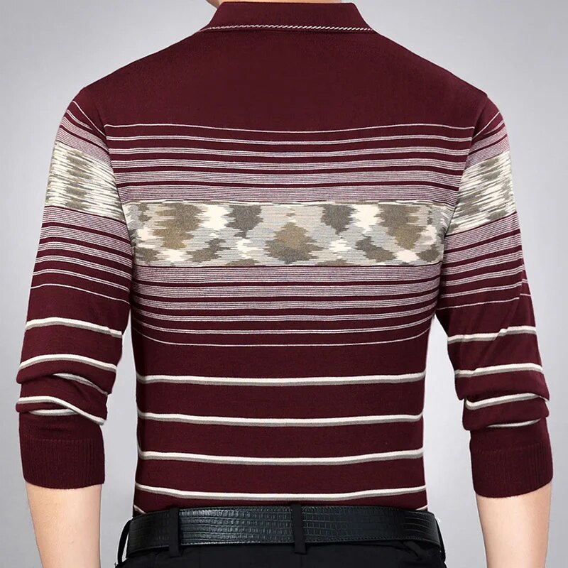 2022 Brand Casual Spring Striped Long Sleeve Polo Shirt Men Poloshirt Jersey Pocket Mens Polos Tee Shirts Dress Fashions 202222