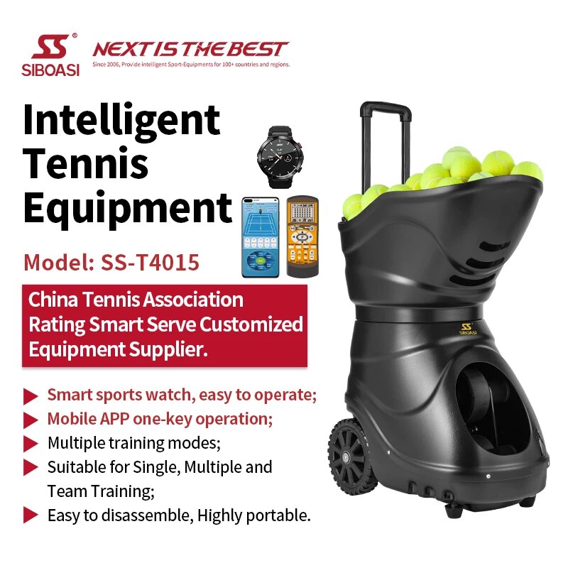 siboasi T4015 spin shot tennis ball machine training equipment shooting tennisball machine lobster