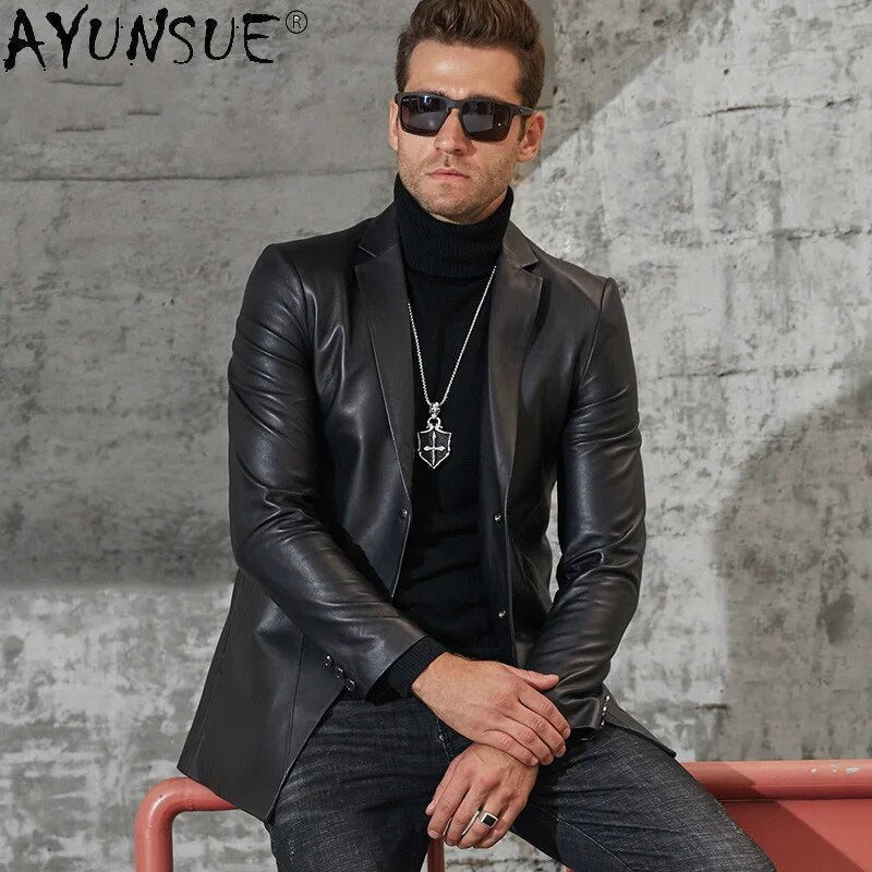 Genuine Leather Jacket Men Suit Korean Men's Clothing Sheepskin Jackets Autumn Coat Male Windbreaker Ropa Hombre LXR548