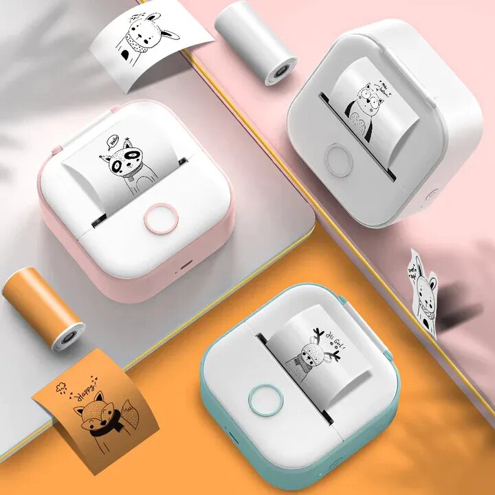 Mini Thermal Label Printer Portable Bluetooth Phone Photo Label Printing Pocket Printer Portable Wireless Android IOS Printers
