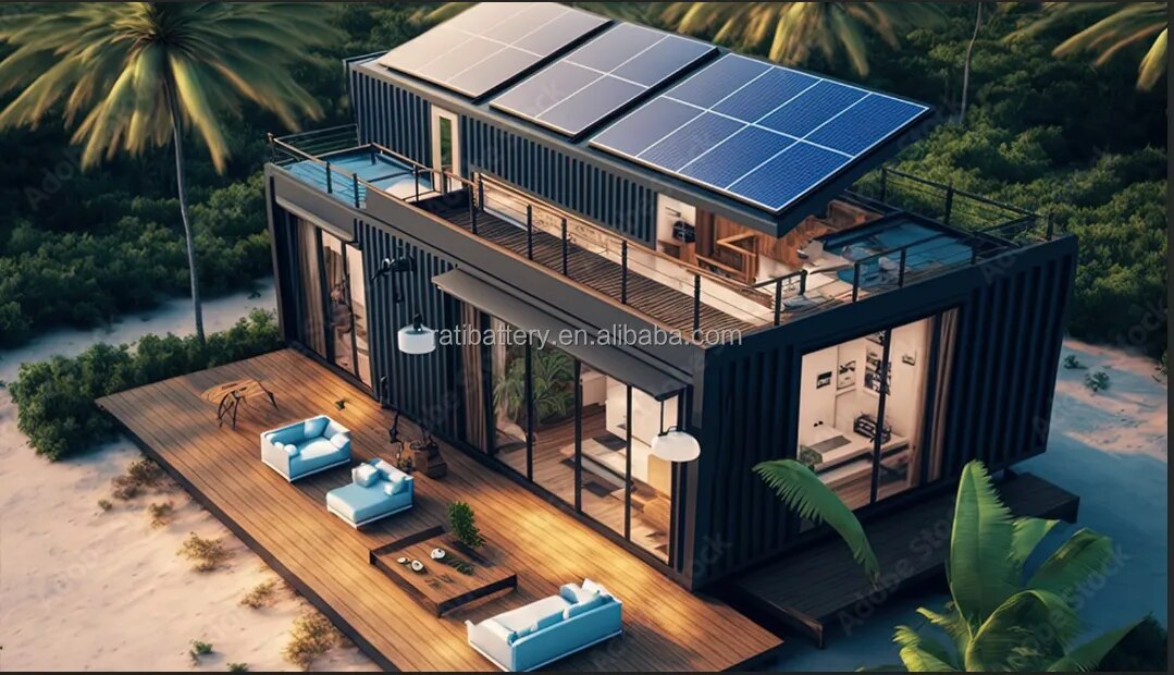 Hot Sell BIPV Glass Houses Prefab Container Modular Foldable Expandable Prefabricated House With Solar Electricity Energy System