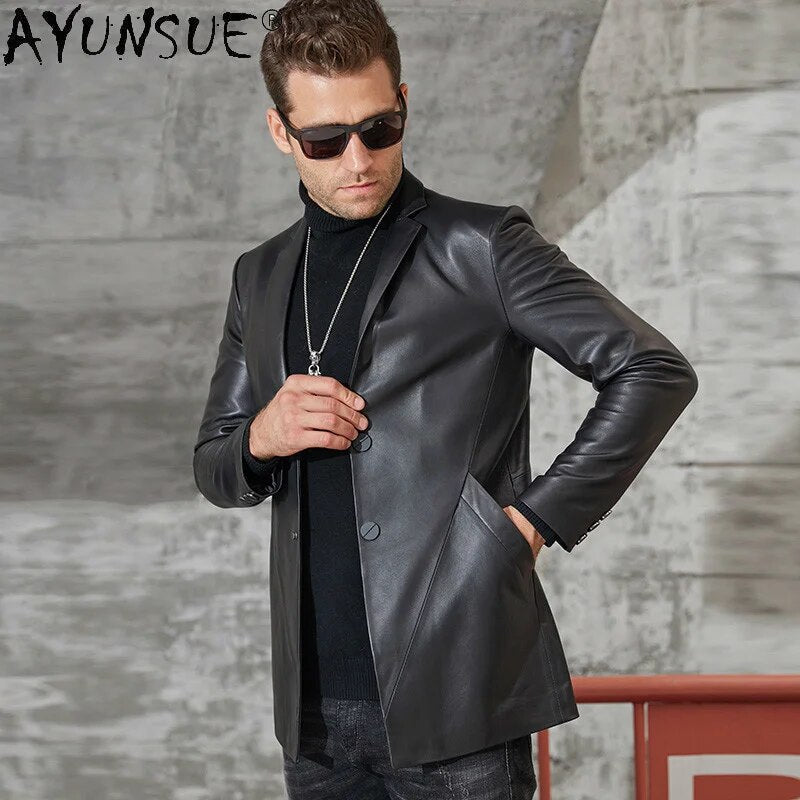 High quality Genuine Leather Jacket Men Suit Korean Men's Clothing Sheepskin Jackets Autumn Coat Male Windbreaker Ropa Hombre