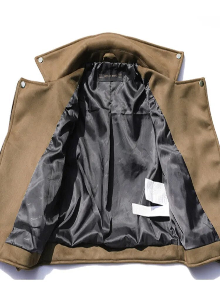 2023 Women Autumn Winter Thick Fake Suede Faux Leather Jackets Sashes Lady Matte Motorcycle Coats Biker Zipper Pocket Streetwear - KAISERINC