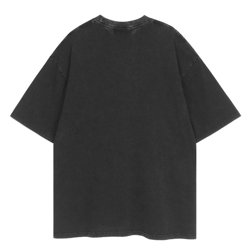 Aelfric Eden Letter Print Punk Rock Gothic Cotton Tshirt Oversized Tee Shirts Streetwear Hip Hop 2023 Men Harajuku Casual Tops