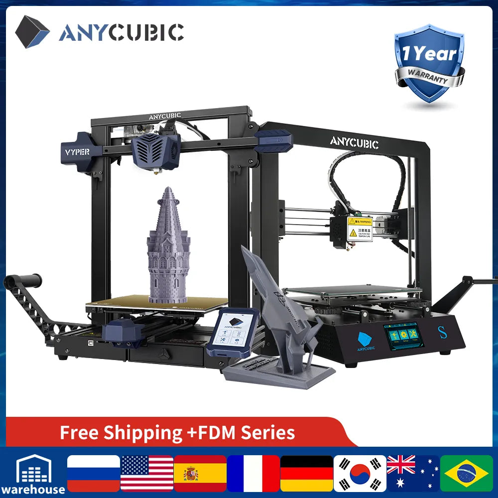 ANYCUBIC KOBRA 3D Printer FDM Series Impresora 3d Drucker Vyper ANYCUBIC KOBRA MAX Large Size Full Metal Frame 3d Printers