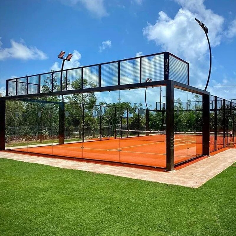 buy Indoor/Outdoor 2022 New Style Panoramic Padel Tennis Court canchas de padel for chile and peru paddle court
