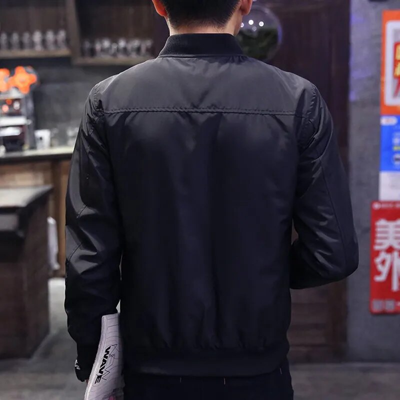 New Arrival Spring Men's Jackets Solid Fashion Coats Male Casual Slim Stand Collar Bomber Jacket Men Outerdoor Overcoat  M-XXXXL - KAISERINC