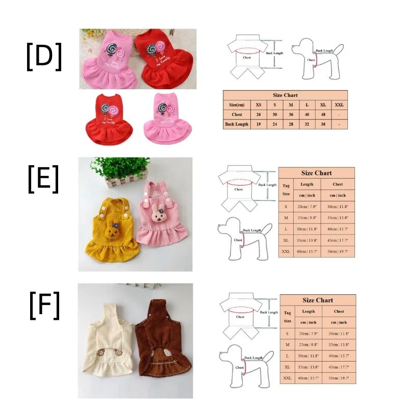 Autumn Winter Pet Dresses Christmas Wool Princess Skirt Harness Traction Cord Small Dog Coat Holiday Clothes Yorkie Poodle Puppy