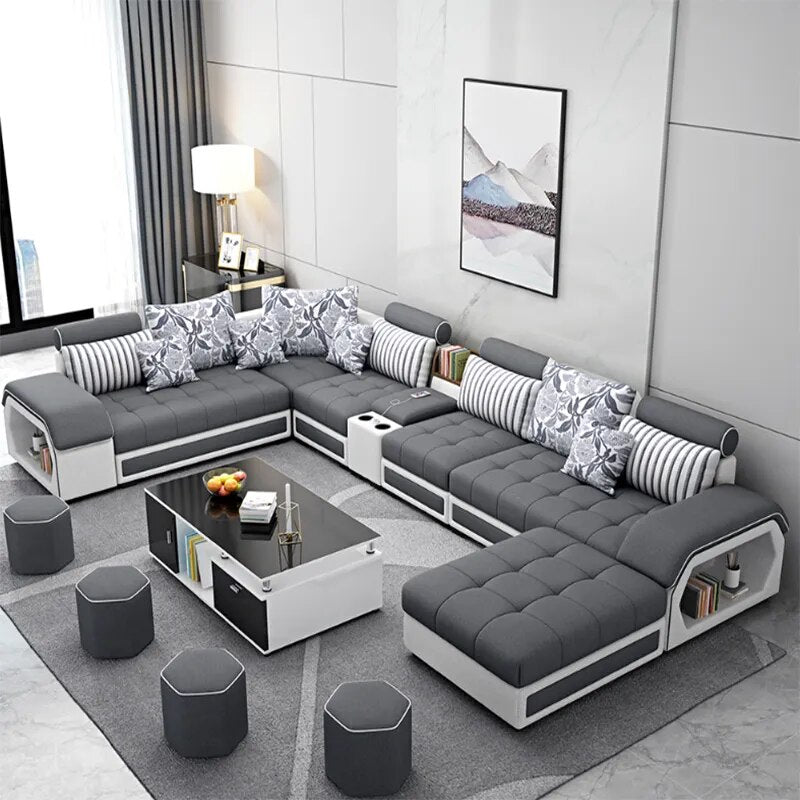 Factory wholesale Modern Design Living Room Furniture Fabric Sectional Sofa Set 7 seats sofa