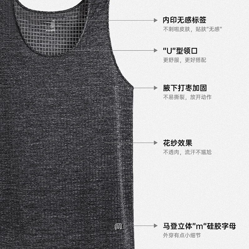 Maden Breathable Cool Workout Tank Tops for Men Gym Muscle Undershirts Bodybuilding Sleeveless T Shirt Plain Sportswear Tee