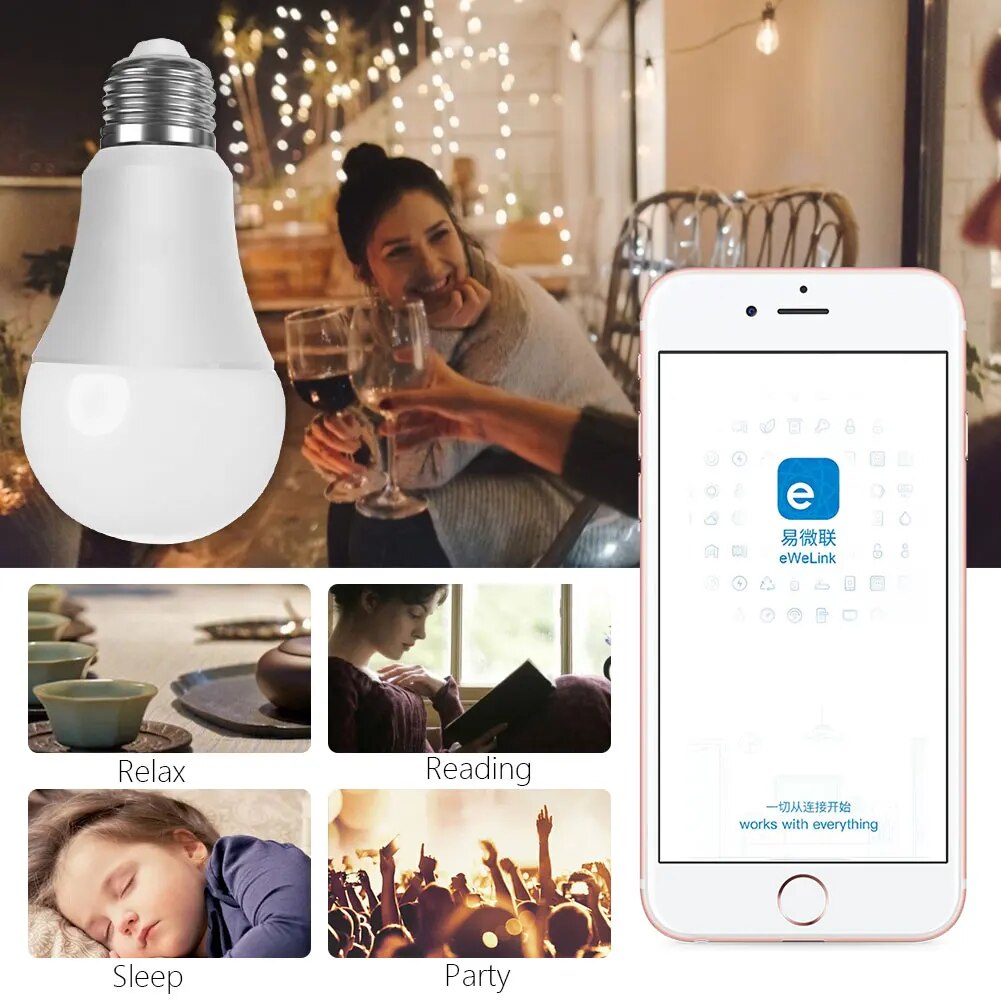 E27 WiFi LED Smart Bulb 9W TUYA / Smart Life Dimmable RGB Lamp Bulbs for Yandex Alice Smart Home Automation Google Home Alexa