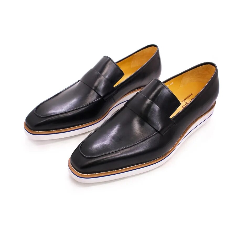 High Quality Leather Casual Shoes Flat Light Comfortable Men's Shoes Pointed Toe Handmade Loafers Office Banquet Men's Shoes