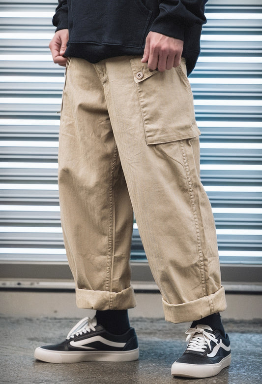 Dyzz Multi-Pocket Khaki Mountain Casual Working Pants