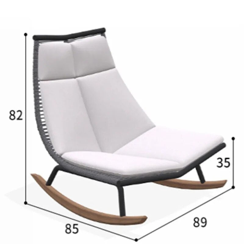 Single Outdoor Lazy Recliner Design Lounge Accent Rattan Comfy Living Room Chairs Rocking Reading Chaise Lounges Patio Furniture