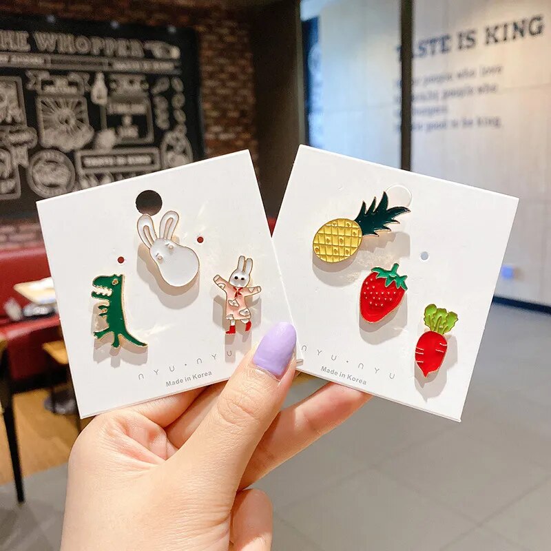 Random Fashion 2/4/6/8/10PCS Metal Brooch Pin For Boy Girl Kid Gift Lapel Bag Clothes Decorative Ornament Brooch Pin Accessories